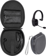 Headset Case for VXI Blueparrott B450-XT, B450-XT -204010-C, B350-XT, B250-XTS, C400-XT, Mesh Pocket for Cable, Amplifier and Other Accessories, Detachable Wrist Strap