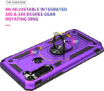 Moto G Stylus/Pro Case with Tempered Glass Screen Protectors, Ring Kickstand Car Mount, Shockproof Cover, Purple - Image 5