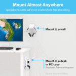 Headphone Hanger – Includes Removable Adhesive Strips for Easy, Damage-Free Wall, Desk, or PC Mounting (Premium White Headphone Hook – One Pack) - Image 4