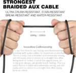 Top Series 3.5Mm AUX Cable Lossless Audio Gold-Plated Auxiliary Audio Cable Nylon Braided Male to Male Stereo Audio AUX Cord Car Headphones Phones Speakers Home Stereos (4 Feet /1.2 Meters) - Image 8