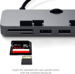 Aluminum Type-C Clamp Hub Pro with USB-C Data Port, USB-A 3.0 Data, Micro/Sd Card Reader - Compatible with 2020/2019/2017 Imac & Imac Pro, Does Not Fit 2021 Imac (Space Gray) - Image 2