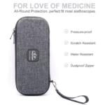 Hard Stethoscope Case, Large Stethoscope Carrying Case with ID Slot, Compatible with 3M Littmann/Adc/Omron/Mdf Stethoscope Includes Mesh Pocket for Nurse Accessories (Volcanic Grey) - Image 2