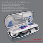 Hard Stethoscope Case, Large Stethoscope Carrying Case with ID Slot, Compatible with 3M Littmann/Adc/Omron/Mdf Stethoscope Includes Mesh Pocket for Nurse Accessories (Volcanic Grey) - Image 3