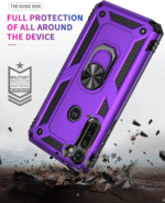 Moto G Stylus/Pro Case with Tempered Glass Screen Protectors, Ring Kickstand Car Mount, Shockproof Cover, Purple - Image 7