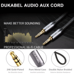 Top Series 3.5Mm AUX Cable Lossless Audio Gold-Plated Auxiliary Audio Cable Nylon Braided Male to Male Stereo Audio AUX Cord Car Headphones Phones Speakers Home Stereos (4 Feet /1.2 Meters) - Image 2