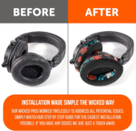 Padz Velour - the Ultimate Upgraded Earpads by Wicked Cushions - Compatible with Audio Technica, Hyperx, Steelseries Arctis & More - Extra Thick - Bigger Opening - Softer Memory Foam | Black Floral - Image 4