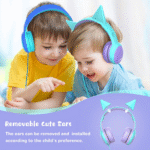 Kids Headphones with Limited Volume, Cat Ear Toddler Headphones, Wired Headphone over Ear for Boys and Girls,Stereo Sound Foldable 3.5Mm Headset for Children - Image 2