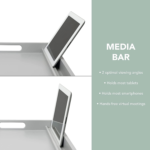 Extra Large Wood Bed Tray, Lap Tray, Lap Desk with Phone Holder - Fits up to 17.3 Inch Laptops and Most Tablets - Calming Gray - Style No. 78105 - Image 4