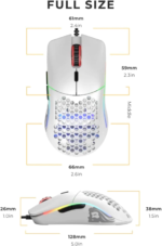 Model O Wired Gaming Mouse 67G Superlight Honeycomb Design, RGB, Pixart 3360 Sensor, Omron Switches, Ambidextrous - Matte White - Image 10
