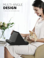 Tablet Pillow Holder Stand - Tablet Pillow Soft Pad Dock for Lap, Bed and Desk with Pocket & 4 Viewing Angles, for Ipad Pro 13, 11, 12.9, Air, Mini, Kindle, Iphone, 4-13" Devices, Black - Image 2