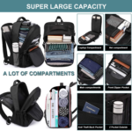 Extra Large Backpack for Men 50L,Water Resistant 17.3 Inch Travel Laptop Backpack with USB Charging Port,Tsa Friendly Big Business anti Theft Computer Bag Work College School Bookbags Gifts,Black - Image 2