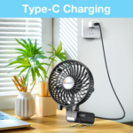 Portable Handheld Fan, Powerful+Durable+4000Mah+180° Foldable, Mini Table Fans with USB Rechargeable Battery Operated Cooling Accessories for Personal Use, Travel, Office Black - Image 9