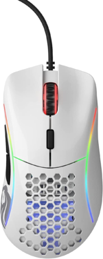 Model D Wired Gaming Mouse - 68G Superlight Honeycomb Design, RGB, Ergonomic, Pixart 3360 Sensor, Omron Switches, PTFE Feet, 6 Buttons - Glossy White - Image 2