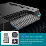 GT500 Powerful Turbo-Fan (5000 RPM) RGB Laptop Cooling Pad with Infinitely Variable Speed,Seal Foam for Rapid Cooling Gaming Laptop,Dust Filter for Protect Laptop,13-17.3Inch Laptop Cooler - Image 6