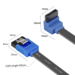 SATA Cable III, 3 Pack SATA Cable III 6Gbps 90 Degree Right Angle with Locking Latch 18 Inch for SATA HDD, SSD, CD Driver, CD Writer - Blue - Image 4