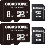 8GB Micro SD Card 2-Pack, Full HD Video, Surveillance Security Cam Action Camera Drone, 85Mb/S Micro SDHC Class 10