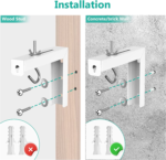 Universal Projector Screen Ceiling Mount, Wall Hanging Mount L-Brackets, 6 Inch Adjustable Extension with Hook Kit, Perfect Projector Screen Placement Hold up to 66 Lbs (PSM001-W), White - Image 7