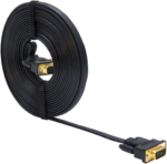 5M Ultra Thin Flat Type Computer Monitor VGA Cable Standard 15 Pin Male to Male Connector SVGA Wire 16 Feet - Black - Image 7