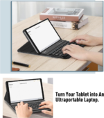 Keyboard Case for Samsung Galaxy Tab A7 Lite 8.7 Inch 2021 Model (SM-T220/T225/T227), Slim Lightweight Stand Cover with Magnetically Detachable Wireless Bluetooth Keyboard, Black - Image 7