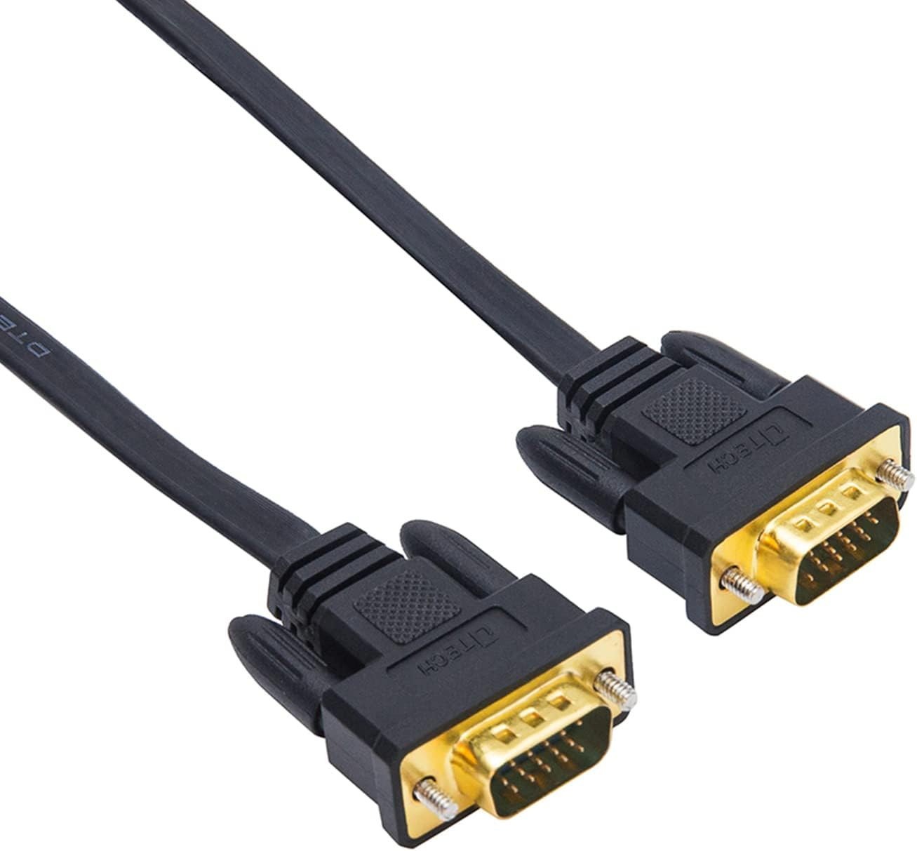 2bef1abd9172dc61946045d64c7321a0.png Thin Computer Monitor VGA Cable 6Ft Standard 15 Pin Connector Male to Male VGA Cord Flat Wire for Desktop (6 Feet, Black) - Image 1