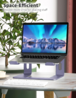 Laptop Stand, Aluminum Computer Riser, Ergonomic Laptops Elevator for Desk, Metal Holder Compatible with 10 to 15.6 Inches Notebook Computer, Purple - Image 6