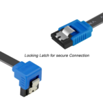 SATA Cable III, 3 Pack SATA Cable III 6Gbps 90 Degree Right Angle with Locking Latch 18 Inch for SATA HDD, SSD, CD Driver, CD Writer - Blue - Image 3