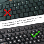 2PCS Universal English Keyboard Stickers, Matte Replacement English Keyboard Stickers with White Font on Black Background for Laptops and Desktops, Keyboard Alphabet Stickers - Image 3