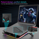 GT500 Powerful Turbo-Fan (5000 RPM) RGB Laptop Cooling Pad with Infinitely Variable Speed,Seal Foam for Rapid Cooling Gaming Laptop,Dust Filter for Protect Laptop,13-17.3Inch Laptop Cooler - Image 7
