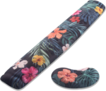 Memory Foam Mouse & Keyboard Wrist Rest Support Pad Cushion Set for Computer, Laptop, Office Work, PC Gaming - Massage Holes Design - Easy Typing Wrist Pain Relief (Black) - Image 12