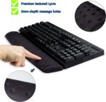 Memory Foam Mouse & Keyboard Wrist Rest Support Pad Cushion Set for Computer, Laptop, Office Work, PC Gaming - Massage Holes Design - Easy Typing Wrist Pain Relief (Black) - Image 2