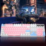 Mechanical Gaming Keyboard, New Upgraded Blue Switch 104 Keys White Backlit Keyboards, USB Wired Mechanical Computer Keyboard for Laptop, Desktop, PC Gamers(White & Pink) - Image 6
