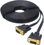 5M Ultra Thin Flat Type Computer Monitor VGA Cable Standard 15 Pin Male to Male Connector SVGA Wire 16 Feet - Black - Image 11