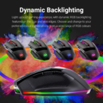 M801 Wireless Gaming Mouse, RGB Gaming Mouse with MMO 9 Programmable Macro Editing Buttons, up 16000 Adjustable DPI, Rapid Fire Button for Game, Windows,Pc - Wireless, Black - Image 2