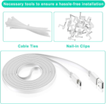 Micro USB Extension Cable 20Ft(2Pack),Micro USB Cable Charging Power Cord Flat Long for Security Camera Wyze Cam V4 V3,OG,V3 Pro,Blink Outdoor 3Rd Gen,Xt,Mini,Ring Stick up Cam - Image 3