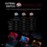 Phantom 87 Key RGB Mechanical Gaming Keyboard | Outemu Red Switch | 16.8M Color LED Lighting | 18 Pre-Set | Low Latency | N-Key Rollover | Software Customizable Keys | Wired USB Connection - Image 3