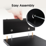 Dual Monitor Stand – 3 Shelf Computer Monitor Riser, Wood Desktop Stand with Adjustable Length and Angle, Desk Accessories, Office Supplies Medium Black,Dt108001Wb - Image 7