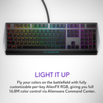 Low-Profile RGB Gaming Keyboard AW510K, Alienfx per Key RGB LED Color Backlighting, Media CONTROLS & USB Passthrough, Cherry MX Low Profile Red Switches - Image 6