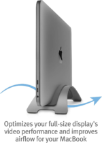 Bookarc for Macbook | Space-Saving Vertical Desktop Stand for Apple Notebooks (Space Grey)*Not Compatible with M1, See Insert Option to Update/Upgrade* - Image 4