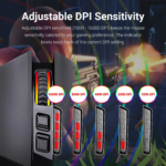 M801 Wireless Gaming Mouse, RGB Gaming Mouse with MMO 9 Programmable Macro Editing Buttons, up 16000 Adjustable DPI, Rapid Fire Button for Game, Windows,Pc - Wireless, Black - Image 6