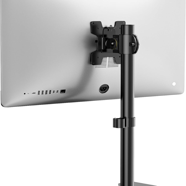 Single Monitor Stand for 13-32 Inch Computer Screens, Freestanding Single Monitors Arm Desk Mount, Universal VESA Monitor Mount 75X75/100X100Mm, Adjustable Height and Angle, (MF001), Black