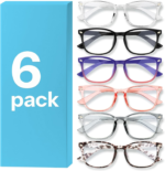 6 Pack Blue Light Blocking Glasses for Women Men – Stylish Computer & Gaming Glasses, Fashion Square Frame Eyewear