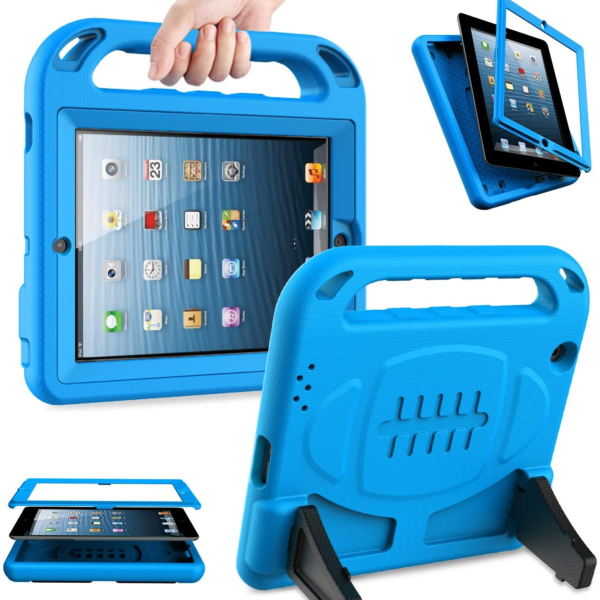 Kids Case for Ipad 2 3 4 Generation (Old Model)- Built-In Screen Protector, Shockproof Handle Stand Kids Friendly Compatible with Ipad 2Nd 3Rd 4Th Generation (Blue)