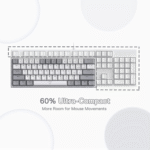 K617 Fizz 60% Wired RGB Gaming Keyboard, 61 Keys Hot-Swap Compact Mechanical Keyboard W/White and Grey Color Keycaps, Linear Red Switch, Pro Driver/Software Supported - Image 4