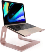 Ergonomic Aluminum Laptop Mount | Computer Stand & Holder - Compatible with Macbook, HP, Lenovo, Samsung, Huawei & More (10-17.3" Laptops) - Rose Gold
