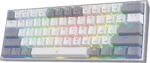 K617 Fizz 60% Wired RGB Gaming Keyboard, 61 Keys Hot-Swap Compact Mechanical Keyboard W/White and Grey Color Keycaps, Linear Red Switch, Pro Driver/Software Supported