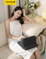 Tablet Pillow Holder Stand - Tablet Pillow Soft Pad Dock for Lap, Bed and Desk with Pocket & 4 Viewing Angles, for Ipad Pro 13, 11, 12.9, Air, Mini, Kindle, Iphone, 4-13" Devices, Black - Image 6