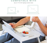 Extra Large Wood Bed Tray, Lap Tray, Lap Desk with Phone Holder - Fits up to 17.3 Inch Laptops and Most Tablets - Calming Gray - Style No. 78105 - Image 2