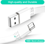 Micro USB Extension Cable 20Ft(2Pack),Micro USB Cable Charging Power Cord Flat Long for Security Camera Wyze Cam V4 V3,OG,V3 Pro,Blink Outdoor 3Rd Gen,Xt,Mini,Ring Stick up Cam - Image 2