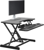 - desk Essential 36 - Two-Tier Standing Desk Converter for Monitor & Accessories - Height Adjustable Sit Stand Desk - Fully Assembled Monitor Riser for Home Office - 36" Wide, Black - Image 8