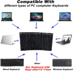 2PCS Universal English Keyboard Stickers, Matte Replacement English Keyboard Stickers with White Font on Black Background for Laptops and Desktops, Keyboard Alphabet Stickers - Image 8